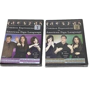 ASL American Sign Language Common Expressions Lot 2 DVD Deaf CODA Idioms NEW